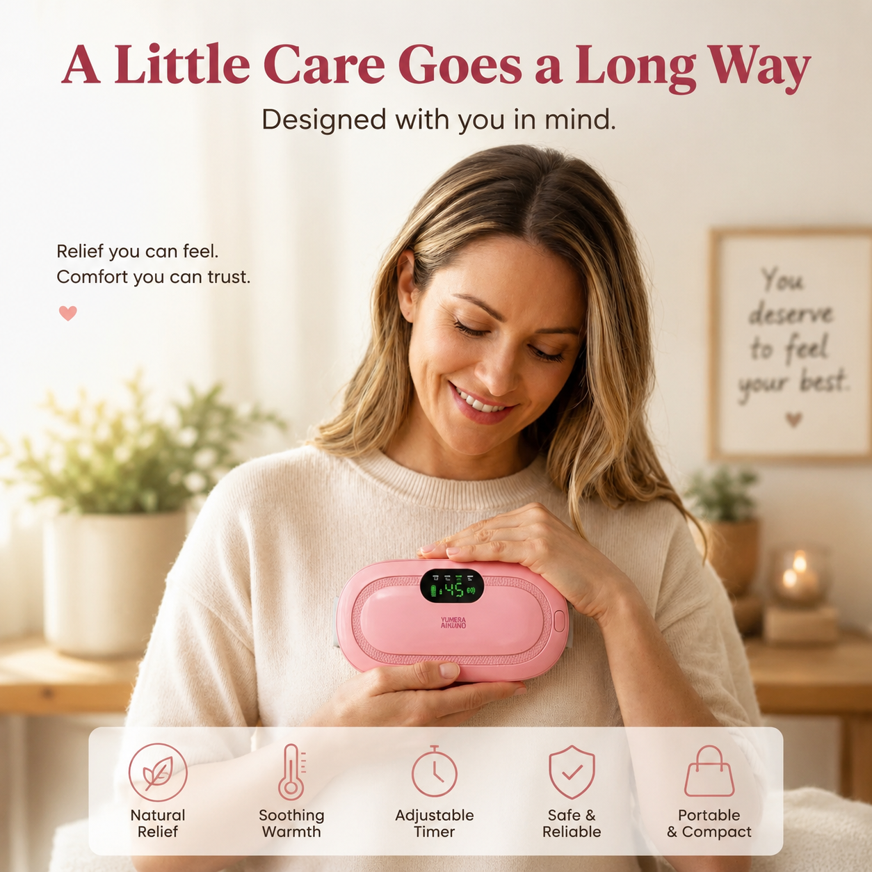 Luxavix Relief Belt — Wearable Heating Pad for Period Cramps