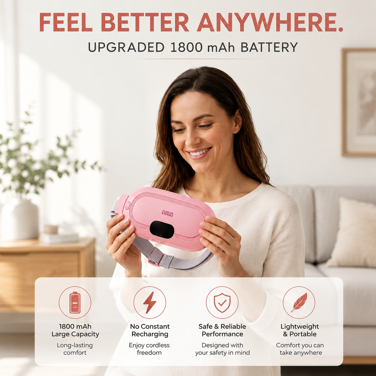 Luxavix Relief Belt — Wearable Heating Pad for Period Cramps