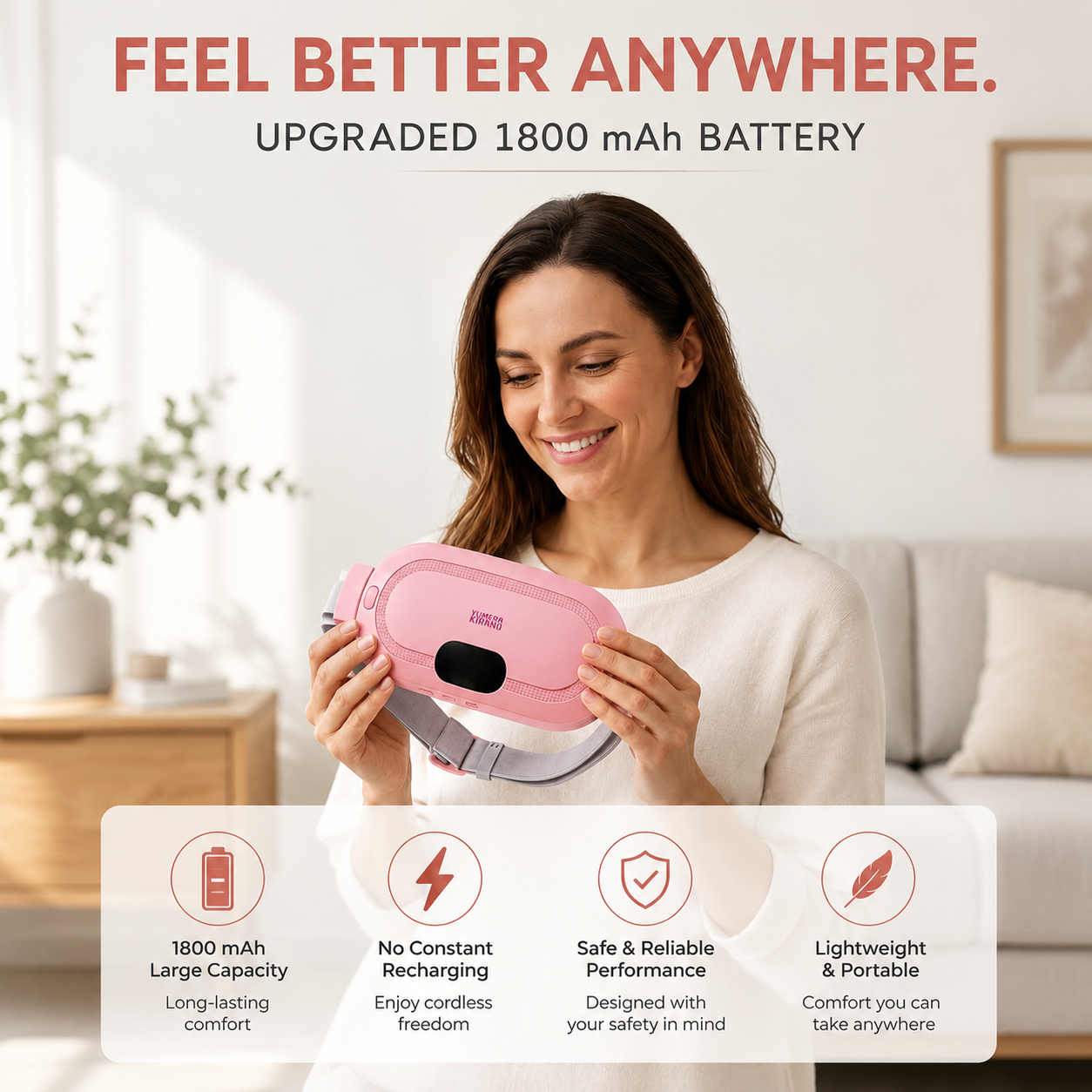 Luxavix Relief Belt — Wearable Heating Pad for Period Cramps
